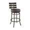 Armen Living Natya Swivel Counter or Bar Stool in Mocha Finish with Brown Faux Leather 840254333673 - alternate 1